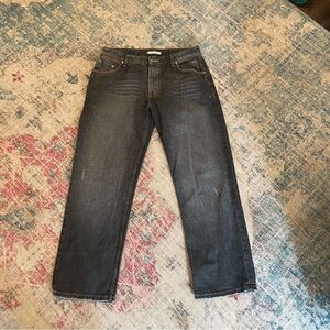 Marc Ecko Mens Regular Cut black faded embroidered jeans W36 L32